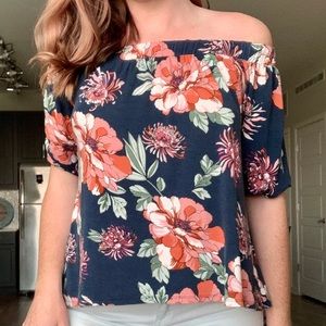 Floral off shoulder blouse